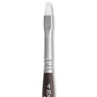 Escoda Perla Toray White Synthetic Travel Brush - Bright, Short Handle, Size 4