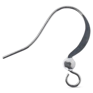 John Bead Must Have Findings Earwires - w/ Bead, Pkg of 60, Silver, 18 mm