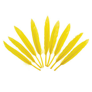 John Bead Duck Quill Feathers - Pkg of 72, Yellow