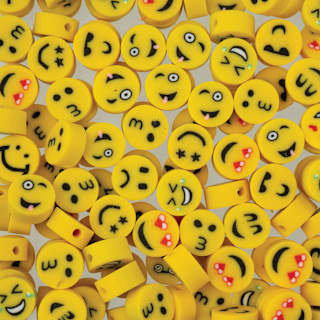 John Bead Craft Beads Clay Shapes - Faces Mix, Pkg of 120