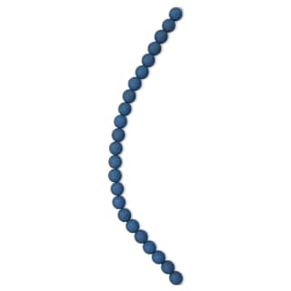 John Bead Czech Glass Preciosa Velvet Bead Strand - Round, Dark Teal Blue, 8 mm