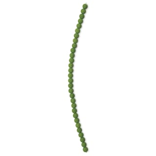 John Bead Czech Glass Preciosa Velvet Bead Strand - Round, Green, 6 mm