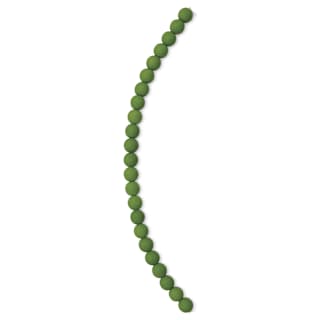 John Bead Czech Glass Preciosa Velvet Bead Strand - Round, Green, 8 mm