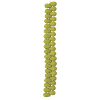 John Bead Czech Glass Preciosa Velvet Bead Strand - Drops, Yellow Green, 6 mm x 9 mm