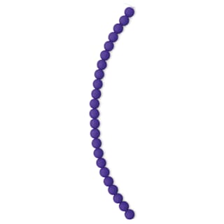 John Bead Czech Glass Preciosa Velvet Bead Strand - Round, Violet, 8 mm
