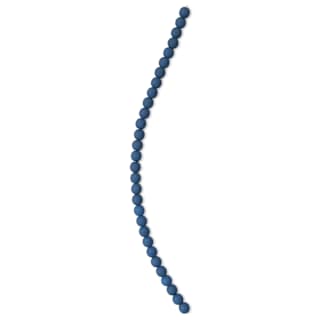 John Bead Czech Glass Preciosa Velvet Bead Strand - Round, Dark Teal Blue, 6 mm
