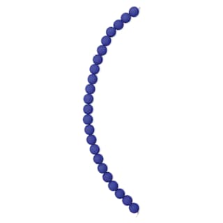 John Bead Czech Glass Preciosa Velvet Bead Strand - Round, Blue, 8 mm