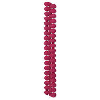 John Bead Czech Glass Preciosa Velvet Bead Strand - Drops, Red Lychee, 6 mm x 9 mm