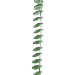 John Bead Crystal Lane DIY Glass Garden Bead Single Strand - Petals, Opaque Green