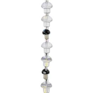 John Bead Crystal Lane DIY Glass Garden Bead Single Strand - Mushrooms, Clear and Black