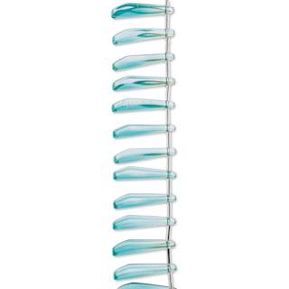 John Bead Crystal Lane DIY Glass Garden Bead Single Strand - Long Petals, Blue Green