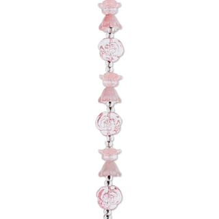 John Bead Crystal Lane DIY Glass Garden Bead Single Strand - Flowers, Roses, and Tulips, Pink