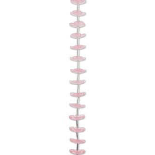John Bead Crystal Lane DIY Glass Garden Bead Single Strand - Flower Caps, Opaque Pink