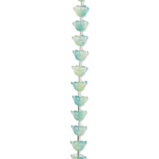 John Bead Crystal Lane DIY Glass Garden Bead Single Strand - Tulips, Green and Blue