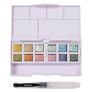 Derwent Metallic Watercolor Pans - Set of 12