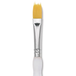 Royal & Langnickel Soft Grip Golden Taklon Brush - Filbert Comb, Short Handle, Size 3/8"