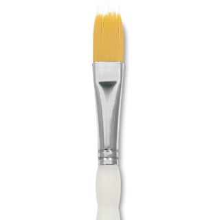 Royal & Langnickel Soft Grip Golden Taklon Brush - Filbert Comb, Short Handle, Size 1/2"