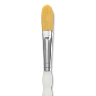 Royal & Langnickel Soft Grip Golden Taklon Brush - Oval Wash, Short Handle, Size 1/2"