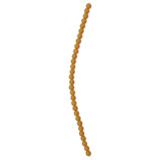 John Bead Czech Glass Preciosa Velvet Bead Strand - Round, Mustard Yellow, 6 mm