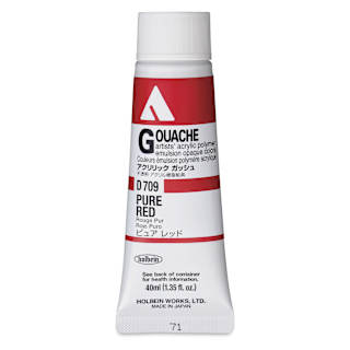 Holbein Acrylic Gouache – Pure Red, 40 ml tube