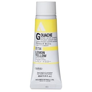 Holbein Acrylic Gouache – Lemon Yellow, 40 ml tube