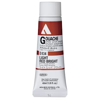 Holbein Acrylic Gouache - Light Red Bright, 40 ml tube