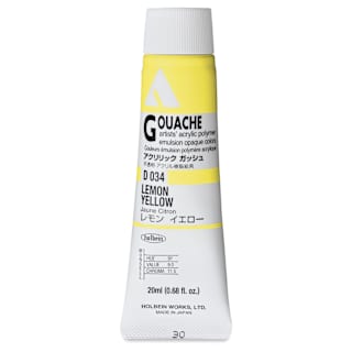 Holbein Acrylic Gouache - Lemon Yellow, 20 ml tube