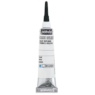 Pebeo Vitrail Paint Outliner - White Outliner, 20 ml tube