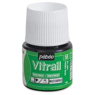 Pebeo Vitrail Paint - Vivid Green, 45 ml bottle