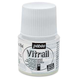 Pebeo Vitrail Paint - White, 45 ml bottle