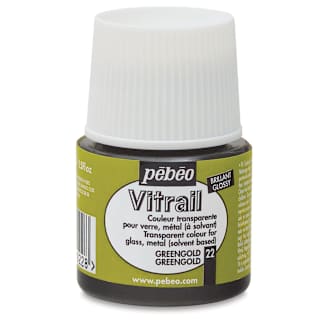 Pebeo Vitrail Paint - Green Gold, 45 ml bottle