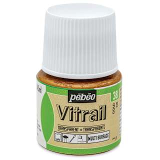 Pebeo Vitrail Paint - Gold, 45 ml bottle