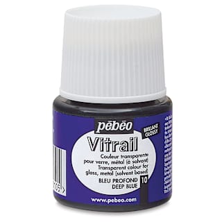 Pebeo Vitrail Paint - Deep Blue, 45 ml bottle