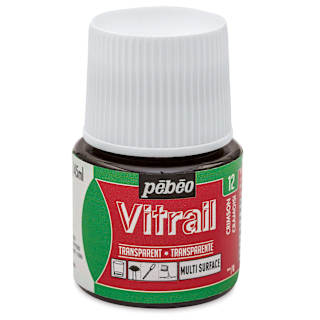 Pebeo Vitrail Paint - Crimson, 45 ml bottle