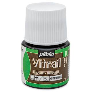 Pebeo Vitrail Paint - Brown, 45 ml bottle