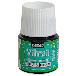 Pebeo Vitrail Paint - Aqua Green, 45 ml bottle