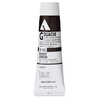 Holbein Acrylic Gouache - Burnt Umber, 20 ml tube