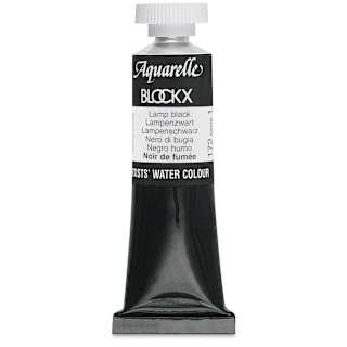 Blockx Artists' Watercolor - Lamp Black, 15 ml Tube