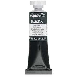 Blockx Artists' Watercolor - Ivory Black, 15 ml tube