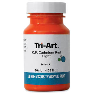 Tri-Art High Viscosity Artist Acrylic - C.P. Cadmium Red Light, 120 ml jar
