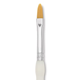 Royal & Langnickel Soft Grip Golden Taklon Brush - Filbert, Short Handle, Size 4