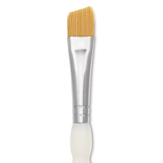 Royal & Langnickel Soft Grip Golden Taklon Brush - Angular, Short Handle, Size 1/2"