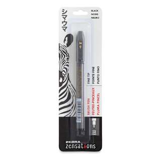 Zebra Zensations Fude Brush Pen - Fine, Black