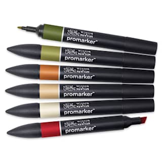 Winsor & Newton Promarker - Set of 6, Landscape Tones