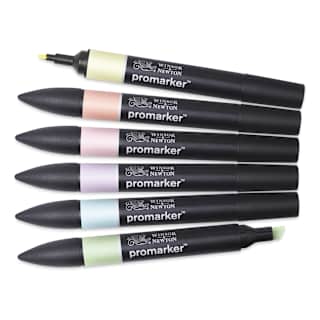 Winsor & Newton Promarker - Set of 6, Pastel Tones