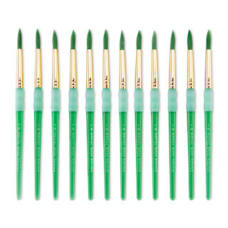 Royal & Langnickel Big Kid's Choice Lil' Grippers Synthetic Brushes - Round, Size 8, Pkg of 12