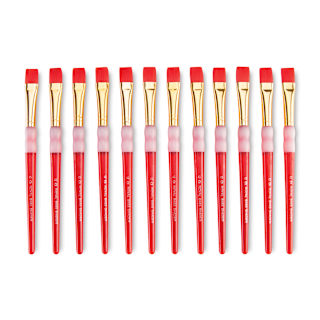 Royal & Langnickel Big Kid's Choice Lil' Grippers Synthetic Brushes - Flat, Size 12, Pkg of 12