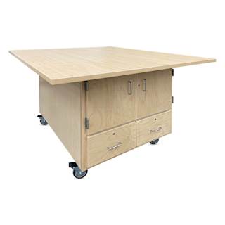 Hann Mobile Workstation - 2-Door, Maple Laminate Top with 2-Drawers