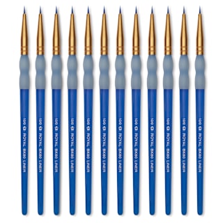Royal & Langnickel Big Kid's Choice Lil' Grippers Synthetic Brushes - Liner, Size 10/0, Pkg of 12