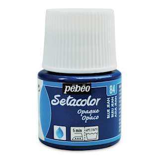 Pebeo Setacolor Fabric Paint - Blue Jean, Opaque, 45 ml bottle